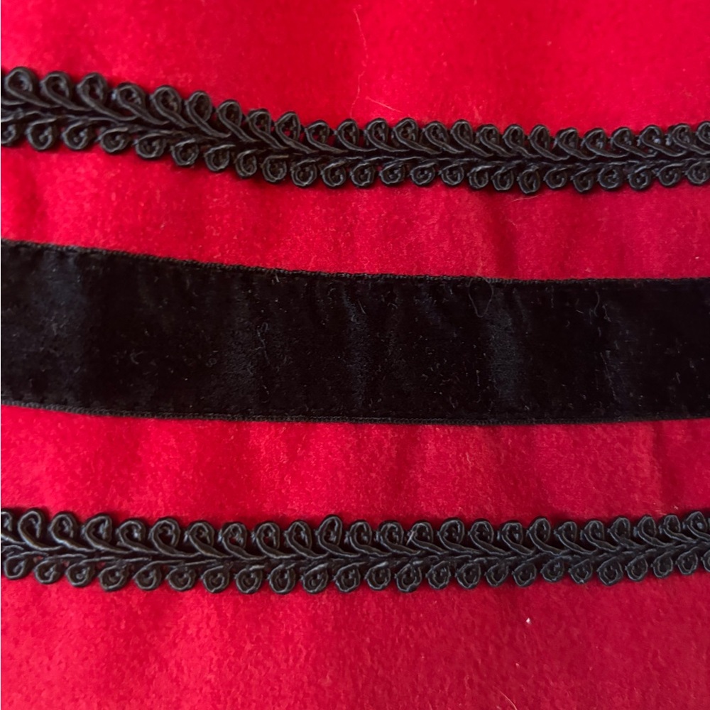 Hell Bunny Sophia Red Fit-and-Flare Pea Coat with Black Trim - Picture 8 of 12
